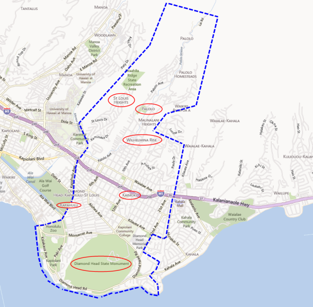 Sources: Bing Maps, City and County of Honolulu DPP, and Chris Ponsar, MAI