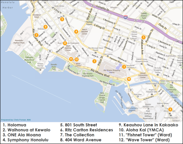 Oahu Condo Project Map - Chris Ponsar, MAI